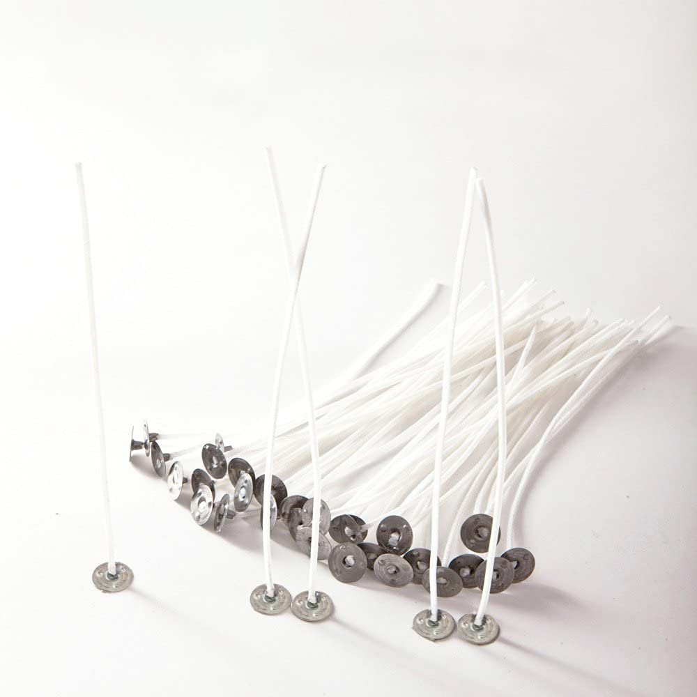 100-Piece: EricX Light Cotton Candle Wick 6" Pre-Waxed for Candle Making