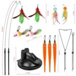 2 Cat Wand Toys with Suction Cup Double Head Interactive Cat Feather Toy - Image 4
