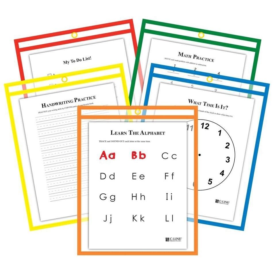 25-pack-reusable-dry-erase-pockets-assorted-colors-toys-games-dailysale-346787.jpg 25-Pack: Reusable Dry Erase Pockets - Assorted Colors - Image 1