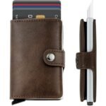 Credit Card Holder RFID Blocking Genuine Leather Vintage Aluminum Business Wallet - Image 3