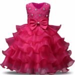 Girl Dress Kids Ruffles Lace Party Wedding Gown - Image 8