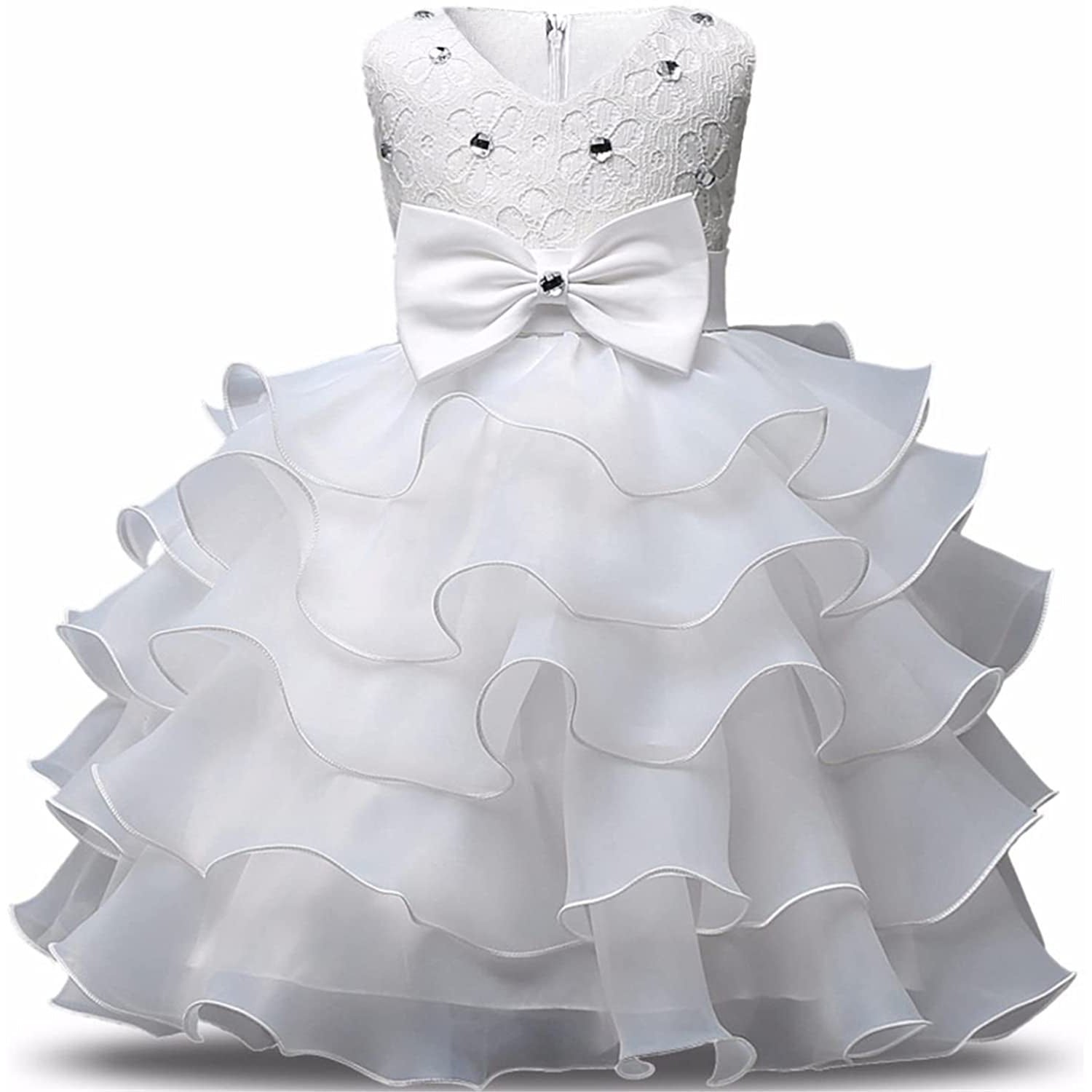 Girl Dress Kids Ruffles Lace Party Wedding Gown