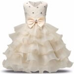 Girl Dress Kids Ruffles Lace Party Wedding Gown - Image 3