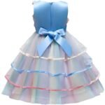 Girl's Rainbow Tulle Lace Dress - Image 8