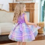 Girl's Rainbow Tulle Lace Dress - Image 17
