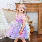 Girl's Rainbow Tulle Lace Dress - Image 15