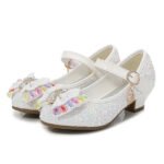Girls'Heels Party Mary Jane Basic Pump Dress Crystal Bowknot - Image 5