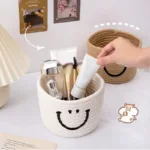 Happy Face Woven Storage Basket - Image 7