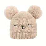 Knitted Beanie Hat, Cute Cold-proof Winter Hat For 6-24 Months Baby Girls - Image 4