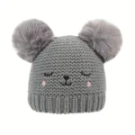 Knitted Beanie Hat, Cute Cold-proof Winter Hat For 6-24 Months Baby Girls - Image 2