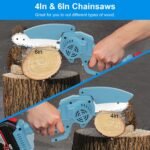 Portable Handheld Cordless Small Chain Saw Battery Powered with 2Pcs 2200mAh Rechargeable Batteries 4in/6in Chains for Pruning Trees Wood Cutting - Image 9