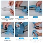 Portable Handheld Cordless Small Chain Saw Battery Powered with 2Pcs 2200mAh Rechargeable Batteries 4in/6in Chains for Pruning Trees Wood Cutting - Image 13