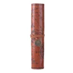 PU Leather Rollup Pen Bag Vintage Creative Map Pencil Case - Image 5