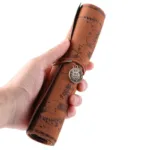 PU Leather Rollup Pen Bag Vintage Creative Map Pencil Case - Image 6