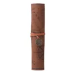 PU Leather Rollup Pen Bag Vintage Creative Map Pencil Case - Image 3