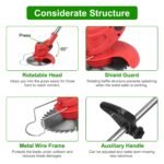 Rechargeable Electric Cordless Grass Trimmer with Alloy Saw Blade - Image 5