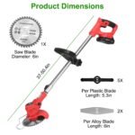 Rechargeable Electric Cordless Grass Trimmer with Alloy Saw Blade - Image 14
