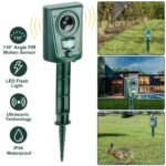 Ultrasonic Animal Repeller IP4 Waterproof Motion Sensor Repellent with Flashing Led Light - Image 7