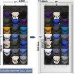 Visible Baseball Hat Rack for Wall Door with 3 Hooks 24 Deep Pockets - Image 7