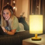 Warm White Nightstand Lamp USB Plug Modern Lantern - Image 11