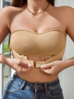 Women's Lingerie and Everyday Underwear,Wireless Comfort Bandeau Bra - Soft, Seamless, Strapless, Non-Padded, Front Buckle Closure - Image 3