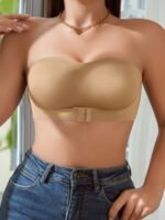 Women's Lingerie and Everyday Underwear,Wireless Comfort Bandeau Bra - Soft, Seamless, Strapless, Non-Padded, Front Buckle Closure - Image 10