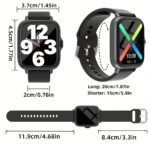 Waterproof Smart Watch, 1.83'' Full Touch Screen Display With Message, Answer Make Call Smartwatch Sleep Monitoring, Sports Pedometer, Information Alerts, For IPhoneu002FAndroid Phones, Smartbands Fitness Watch For Womenu002FMen Friend Gift, Birthday Gift - Image 5
